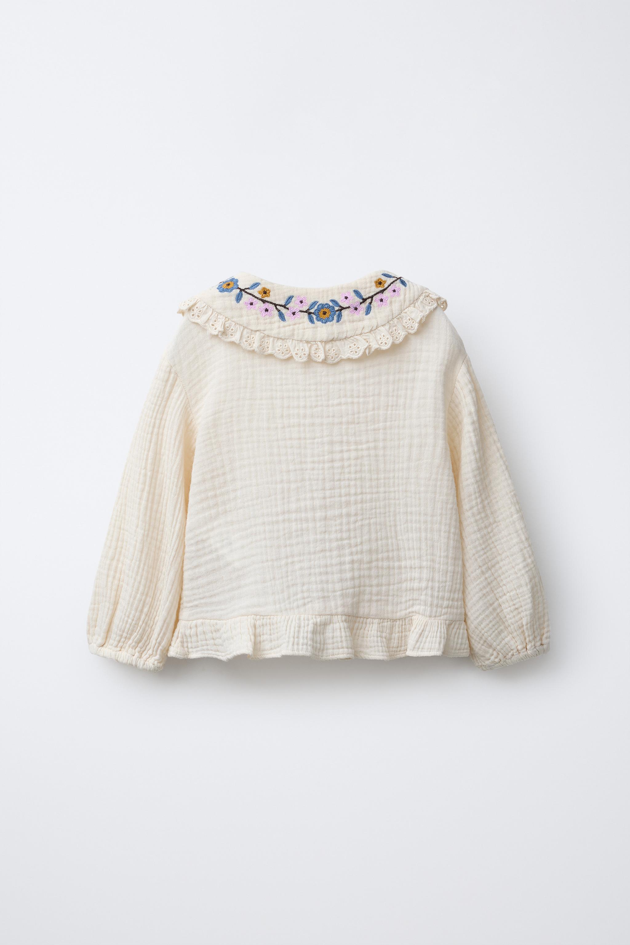 CHEMISE TEXTURÉE FLEURS BRODÉES